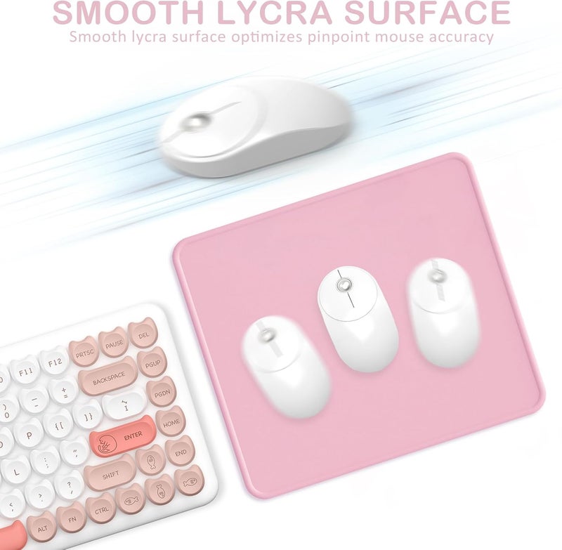 eulps Mouse Pad with Stitched Edge, Multiple Patterns Computer Mouse Pads with Non-Slip Rubber Base, Washable Cloth Mousepad, for Gaming, Laptop, PC (Pink) - Image 4